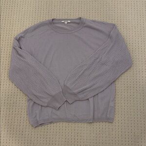 Splendid Lavender Sweater with Ribbed Puffy Sleeves